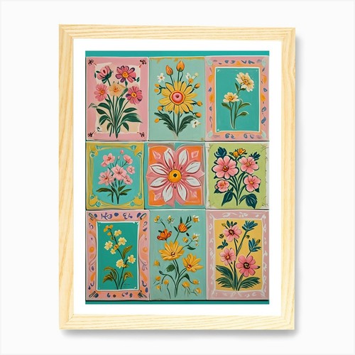 Floral tile set no6 - tile,