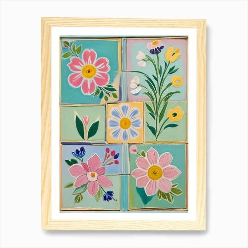 Floral tile set no4 - tile, art